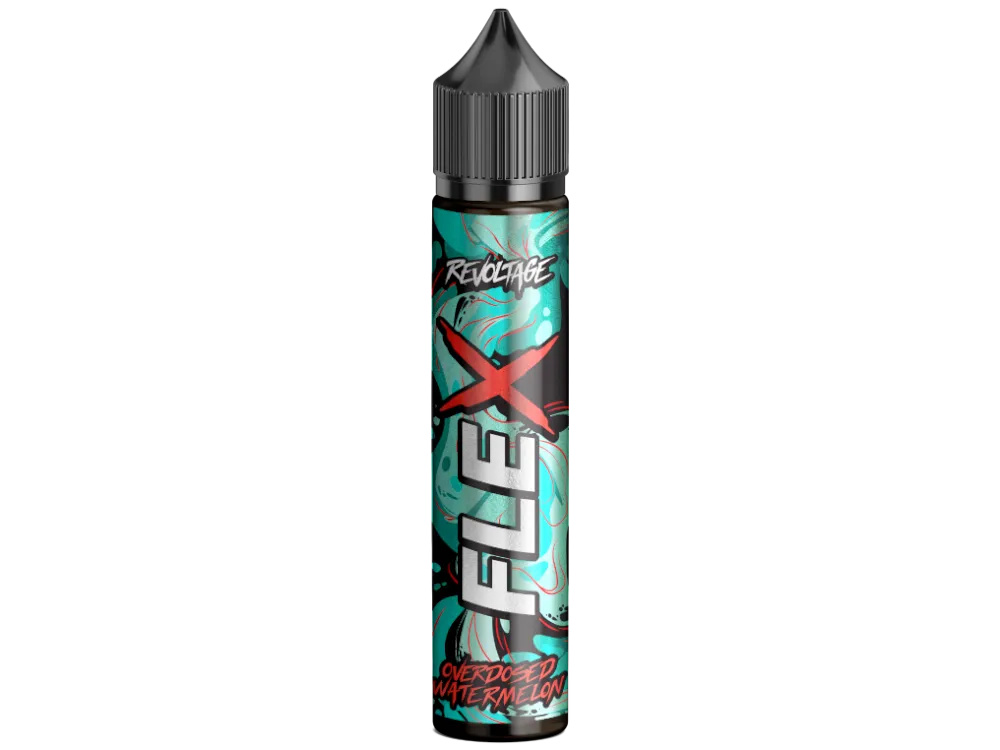 Revoltage Flex Watermelon Overdosed Longfill 60ml Flasche türkis-grünes Design
