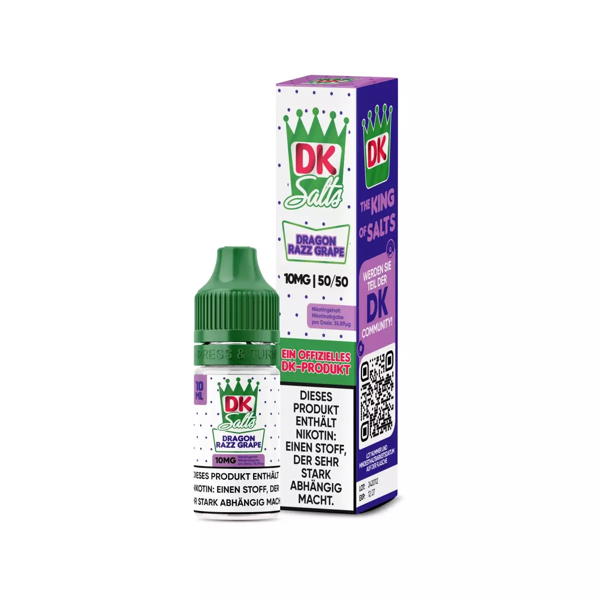 DK Salze - Dragon Razz Grape - 10ml Nikotinsalz Liquid