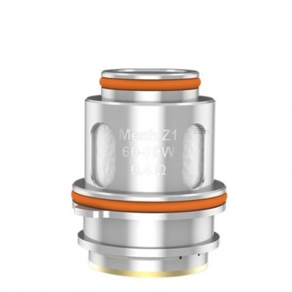 GeekVape Z M Z1 Z0.4 Verdampferkopf (Coil) in Silber mit orangem Ring, Einzelansicht