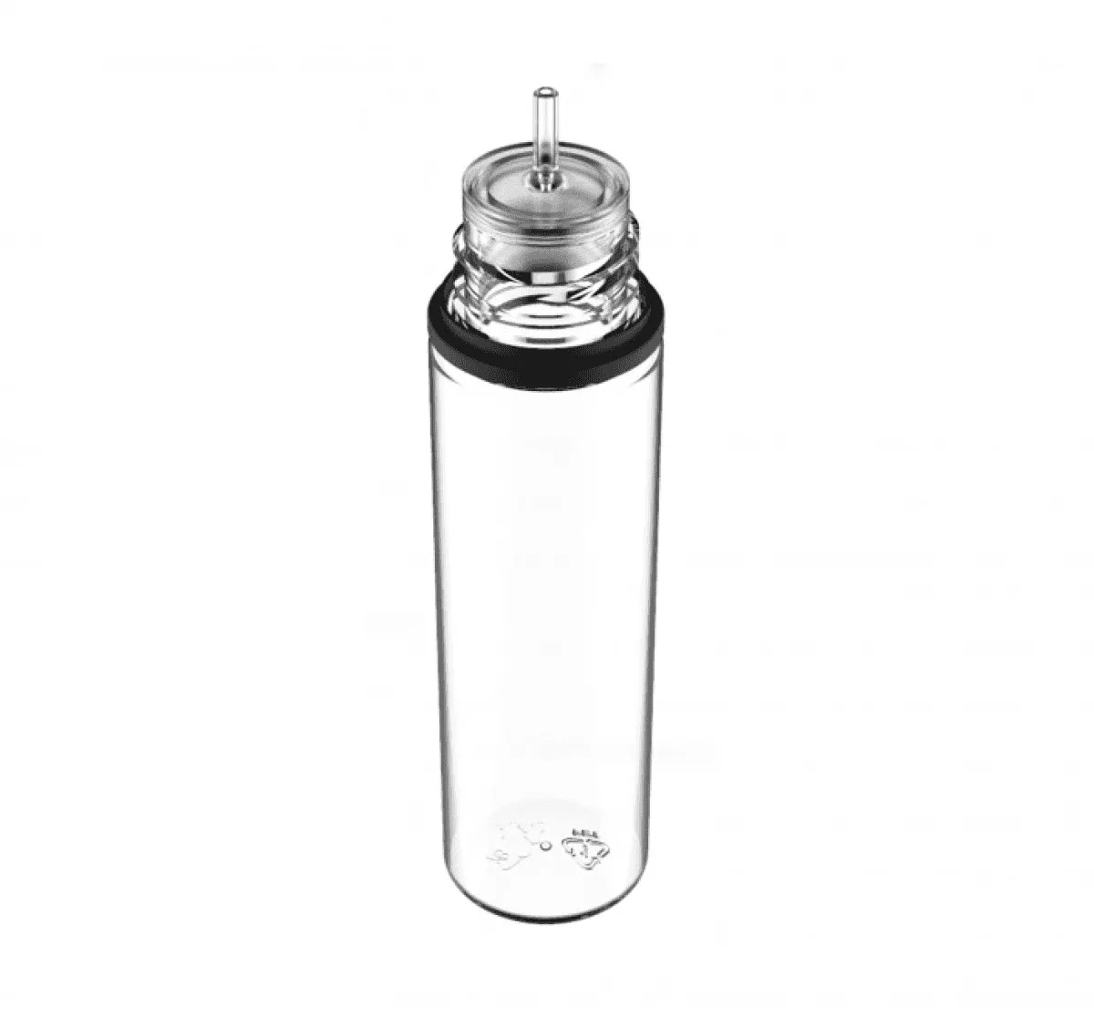 Chubby Gorilla V3 Leerflasche 60ml PET transparent mit geöffnetem Einhorn, Detailansicht Verschluss