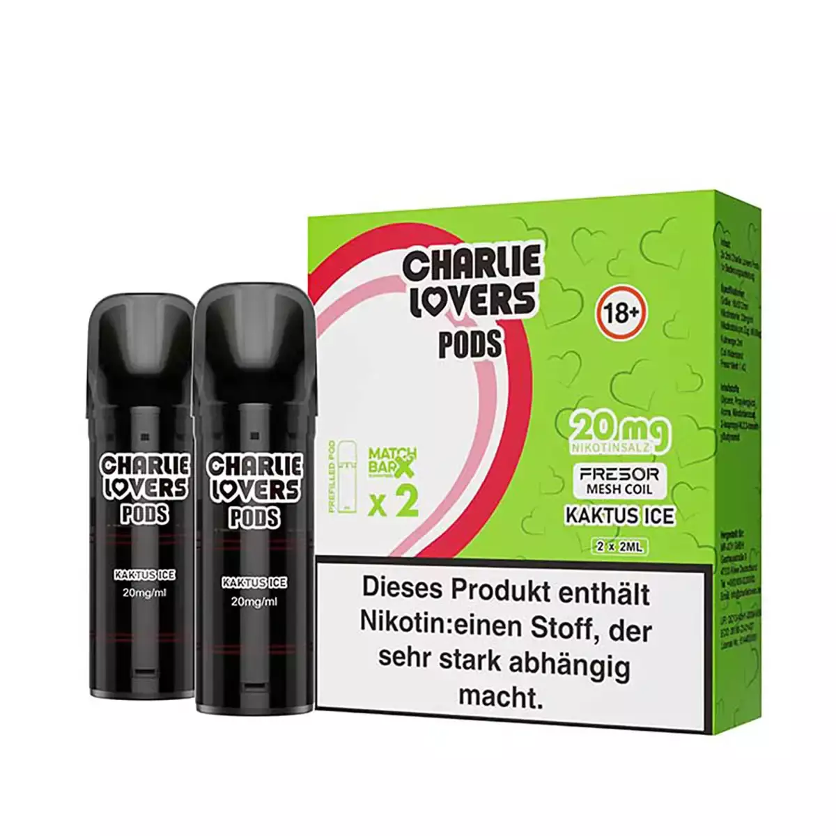 2x Charlie Lovers - Prefilled Pod - Kaktus Ice 2x Charlie Lovers - Prefilled Pod - Kaktus Ice