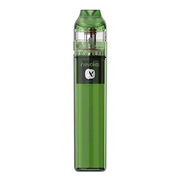 source454972.jpg Nevoks Feelin C1 Pod Kit E-Zigarette in Grün, schlanker Stabakku mit transparentem Pod oben, Frontansicht