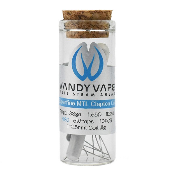 10x Vandy Vape Prebuilt Ni80 Superfine MTL Fused Clapton Coil 30ga/38ga 1.65 Ohm