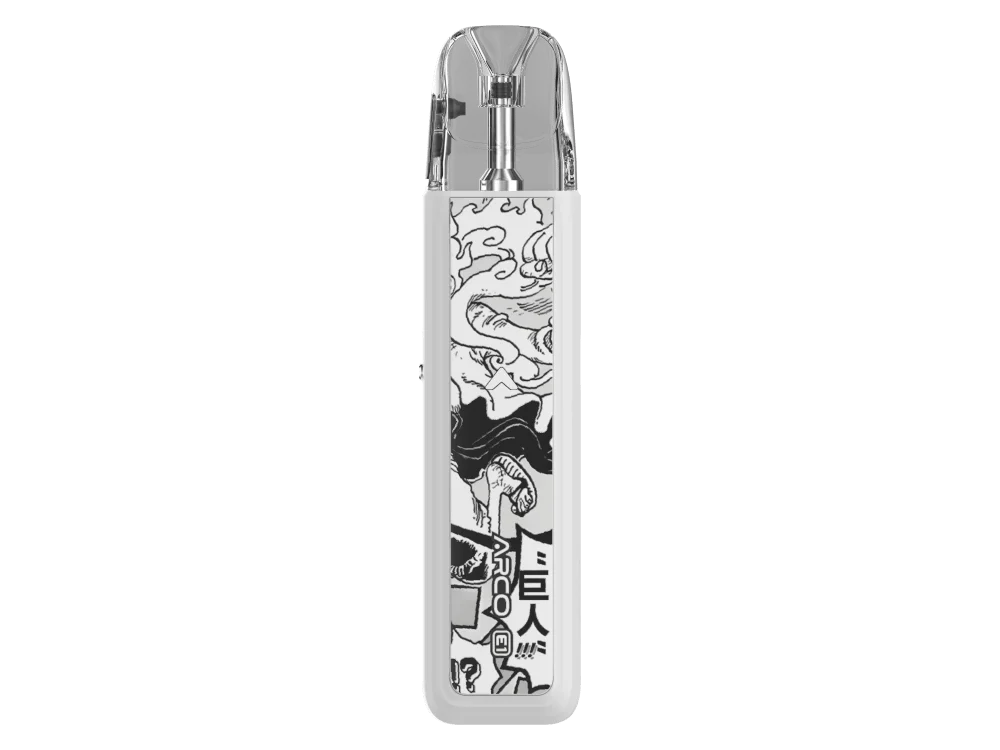 SMOK Arco E1 Pod-Kit in Weiß mit schwarzem Grafik-Print, E-Zigaretten-Set mit aufgestecktem Pod