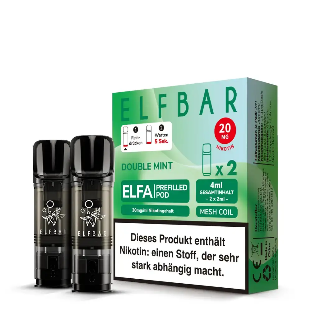 2x Elfbar Elfa Prefilled Pod - Double Mint