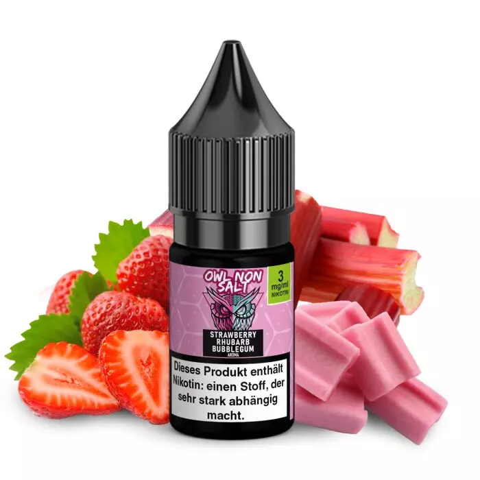 OWL Non-Salt - Strawberry Rhubarb Bubblegum - 10ml Liquid