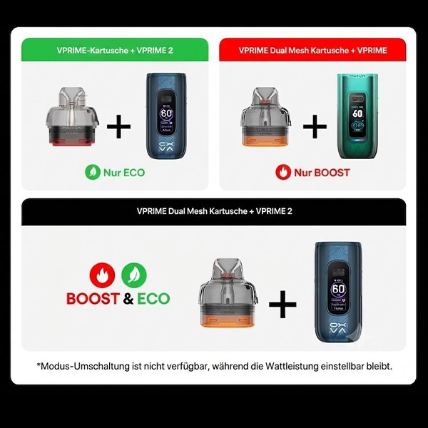 2x Oxva VPrime Dual Meshed Ersatz-Pod