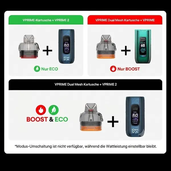 2x Oxva VPrime Dual Meshed Ersatz-Pod