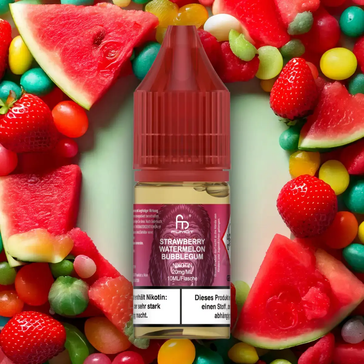 RandM Fumot Strawberry Watermelon Bubblegum - 10ml Nikotinsalz-Liquid