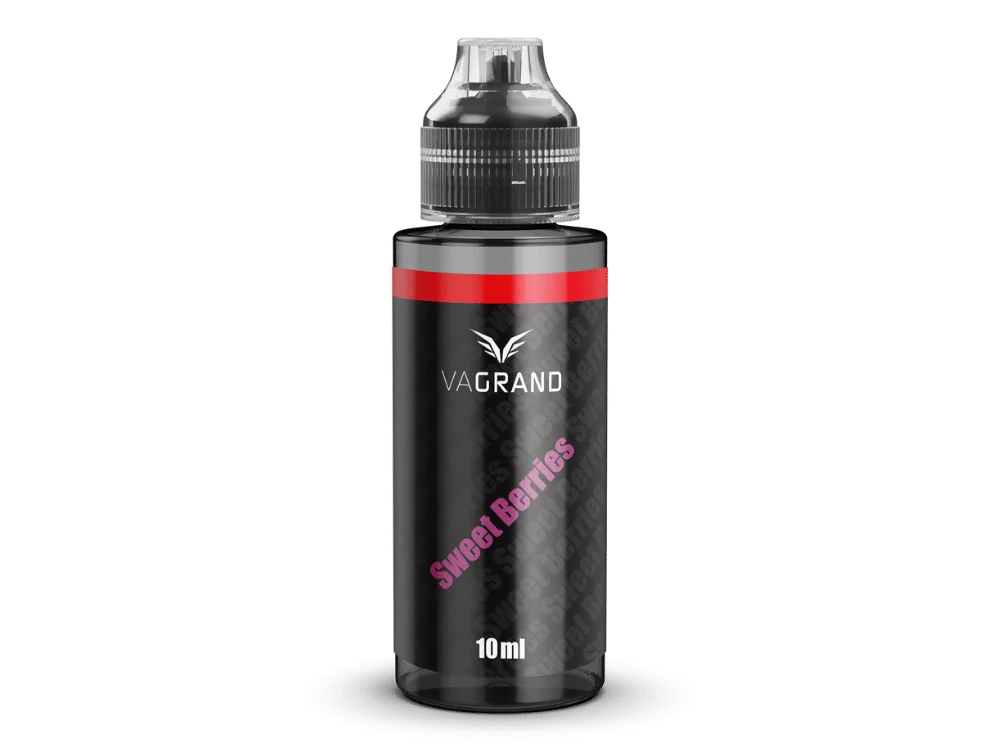 Vagrand_Longfill_10ml_Sweet-Berries_1000x750.png Vagrand Sweet Berries Longfill Aroma 10 ml in schwarzer Flasche mit rotem Etikett