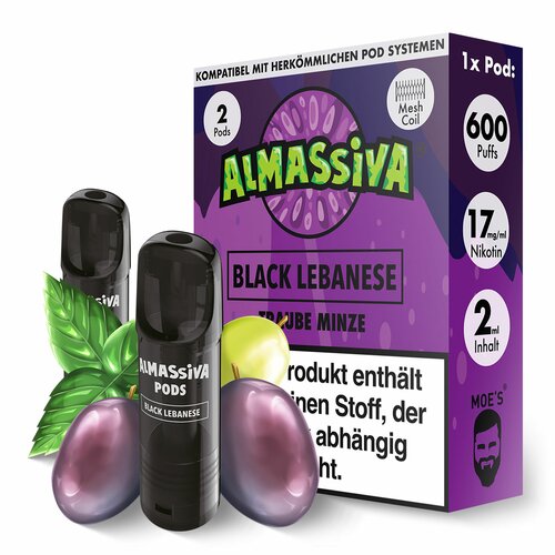 2x Al Massiva Prefilled Pods - Black Lebanese - 17mg/ml