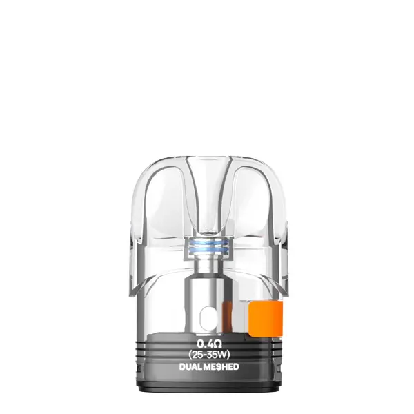 Aspire Pixo Dual Meshed Ersatz Pod transparent mit orangefarbenem Coil, 0,4 Ohm