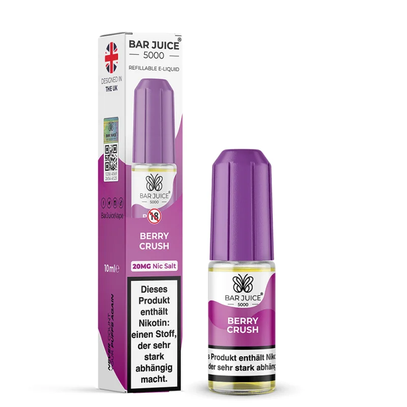BAJ202_800x800.png?ts=1763984422 Bar Juice 5000 Berry Crush 10ml Nikotinsalz-Liquid – violette Flasche mit Verpackungskarton
