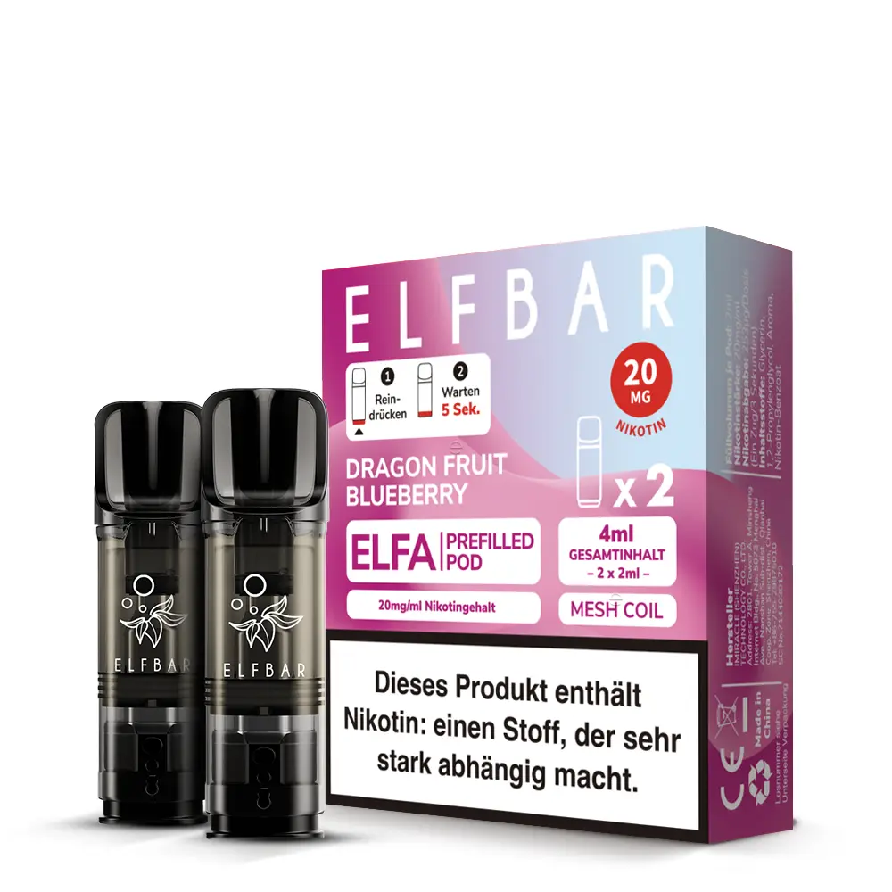 2x Elfbar Elfa Pod - Dragon Fruit Blueberry