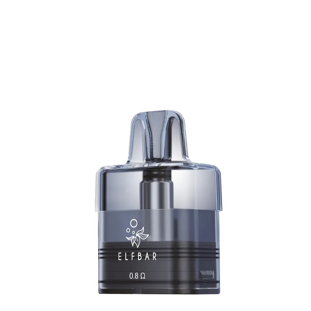 Elfbar ELFX Mega Ersatz-Pod 10ml einzeln, transparenter grauer Pod in seitlicher Ansicht