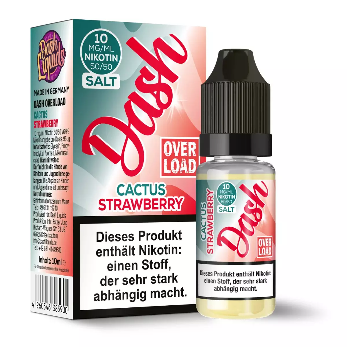 Dash Overload - Cactus Strawberry - 10ml Nikotinsalz Liquid