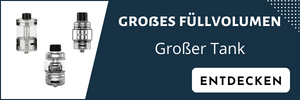 Verdampferköpfe mit einem großen Füllvolumen. Sowohl Fertigcoil-Verdampfer als auch Selbstwickler.