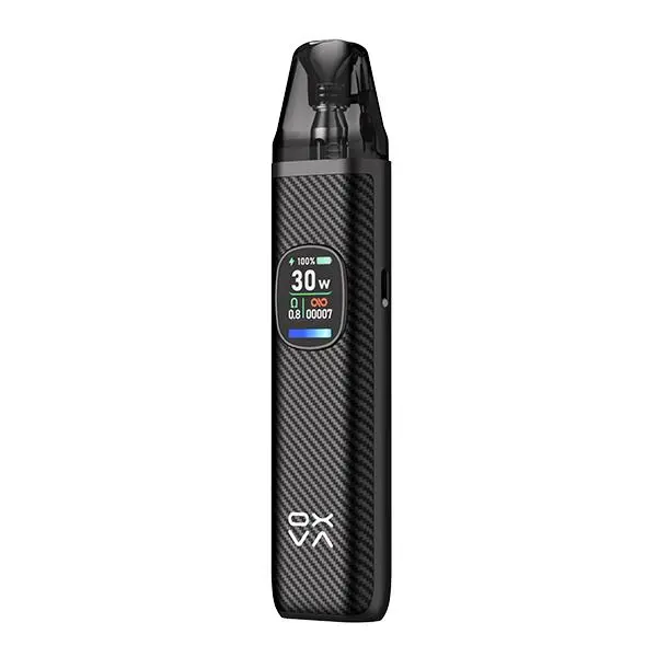 Oxva Xlim Pro 2 Kit in Schwarz mit Carbon-Optik und farbigem Display, Frontansicht