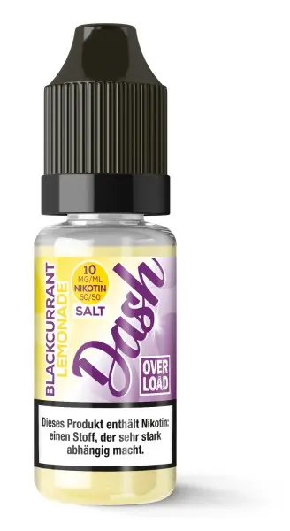 Dash Overload Blackcurrant Lemonade 10ml Nikotinsalz-Liquid in lila-gelbem Fläschchen