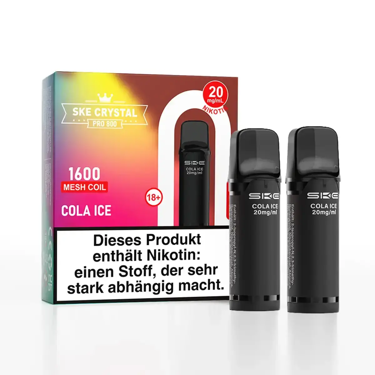 2x SKE - Crystal 800 Pro Prefilled Pod - Cola Ice