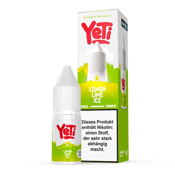 yeti-summit-lemon-lime-ice-2.jpg Yeti Summit Lemon Lime Ice 10ml Nikotinsalz-Liquid – Flasche mit grün-weißer Verpackung