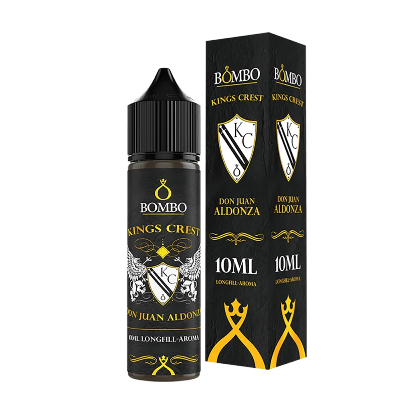 Kings Crest Don Juan Aldonza Longfill 10ml Flasche mit schwarzer Box, Bombo-Kooperation