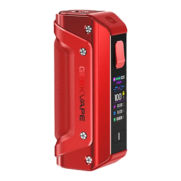 GeekVape Aegis Solo 3 Mod Akkuträger 18650 in Rot, Frontansicht mit Farbdisplay