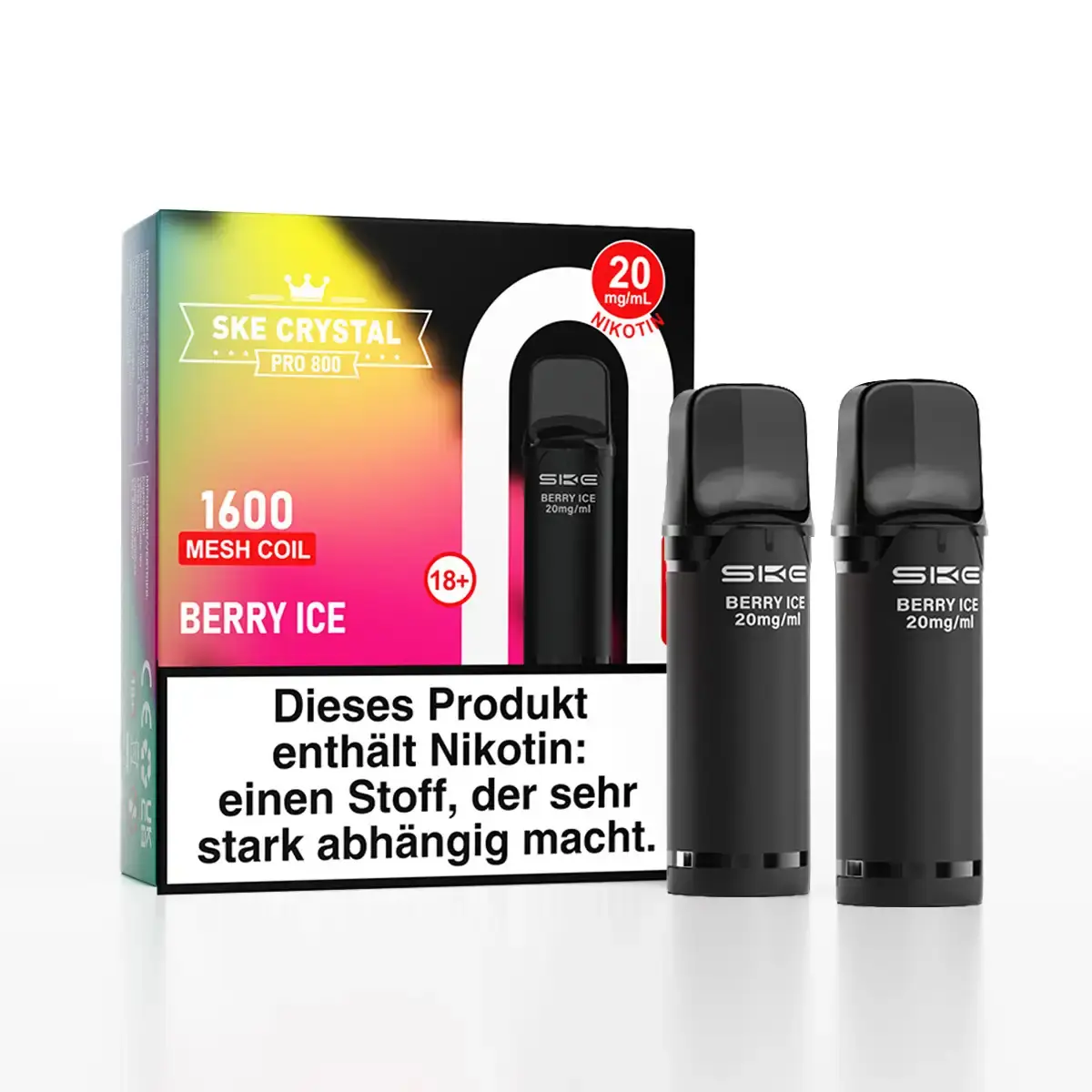 2x SKE - Crystal 800 Pro Prefilled Pod - Berry Ice