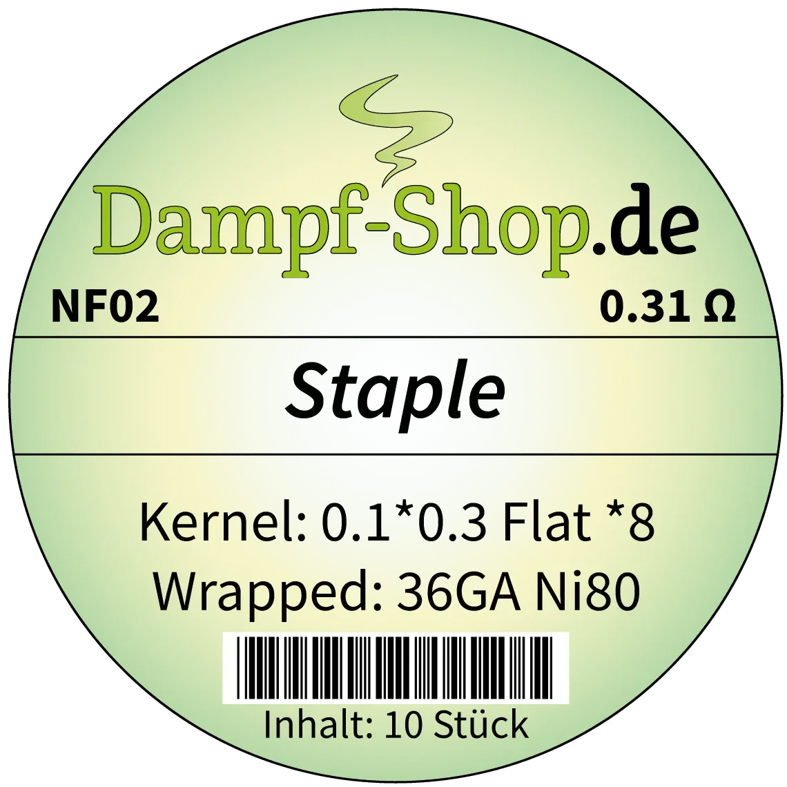 NF02 - 10x Ni80 Staple - 0.1*0.3mm Flat *8 + 0.12 - 0.31 Ohm