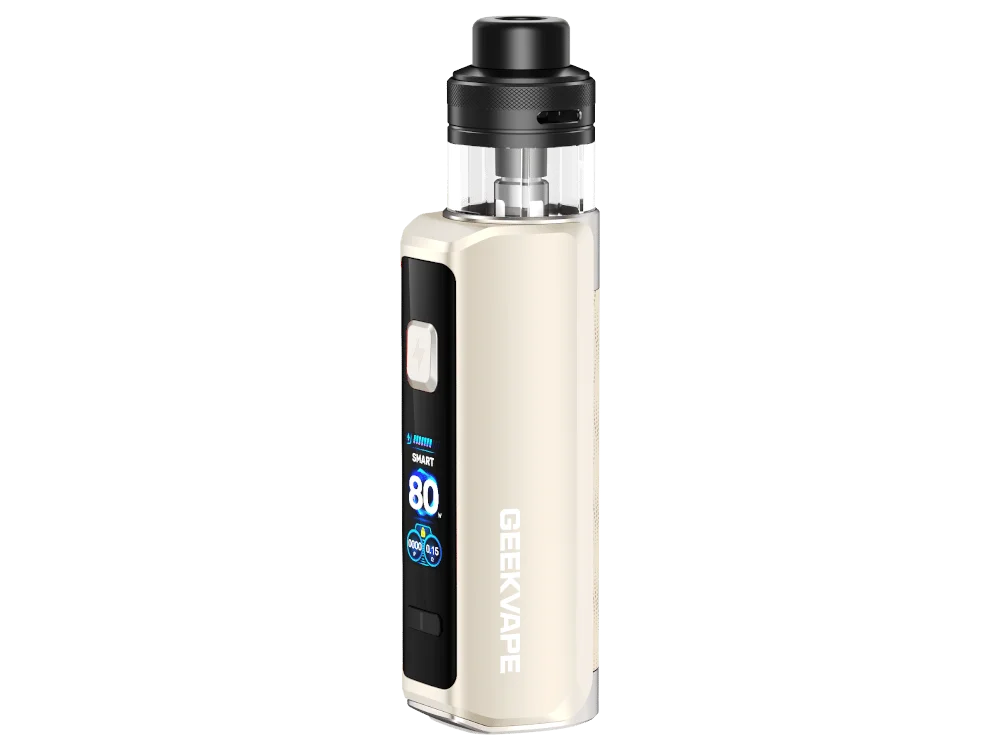 geekvape_aegis_force_kit_ivory-white_1000x750.png GeekVape Aegis Force E-Zigaretten Set in Weiß, Box-Mod mit aufgesetztem Tank, Frontansicht