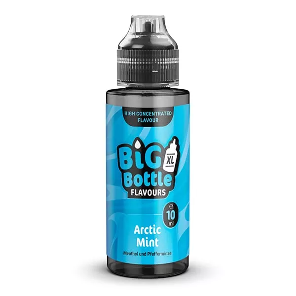 Big Bottle Arctic Mint Longfill 120ml Flasche in Hellblau freigestellt, Vorderseite