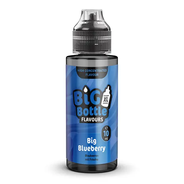 Big Bottle Big Blueberry Longfill 120ml Flasche, blaues Etikett mit Blaubeeren-Motiv, Frontalansicht