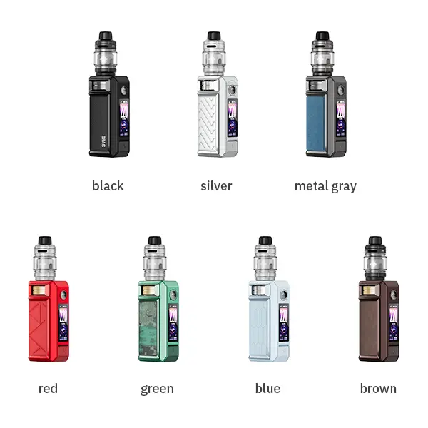 voopoo-drag-6-8.jpg VooPoo Drag 6 Kit Farbübersicht: schwarz, silber, metallgrau, rot, grün, blau, braun