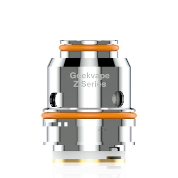 GeekVape Z-Series Z0.15 Verdampferkopf aus Edelstahl mit orangefarbenen O-Ringen, Nahaufnahme
