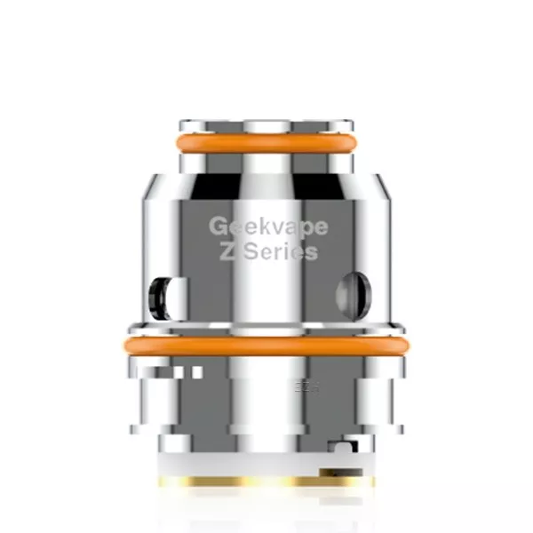 GeekVape Z-Series Z0.15 Verdampferkopf aus Edelstahl mit orangefarbenen O-Ringen, Nahaufnahme