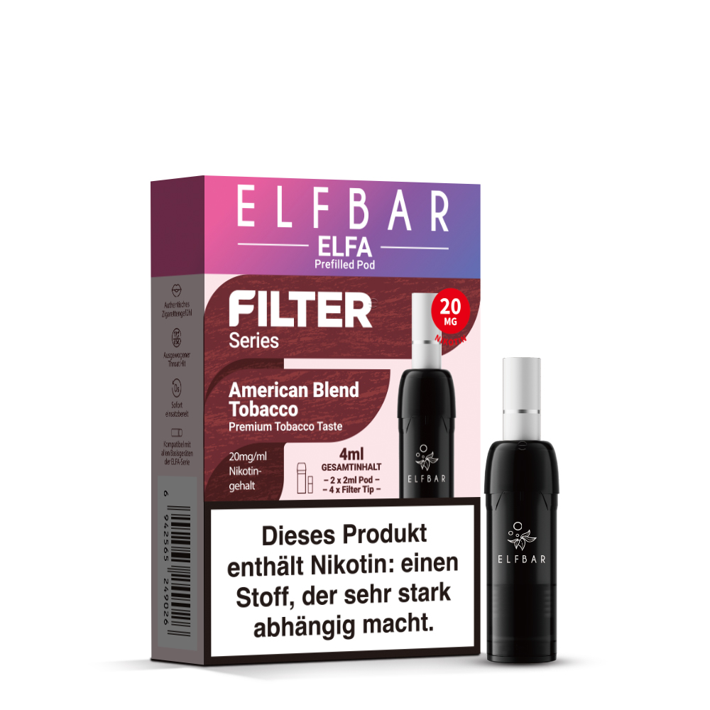 2x Elfbar Elfa Pod Filter Series - American Blend Tobacco