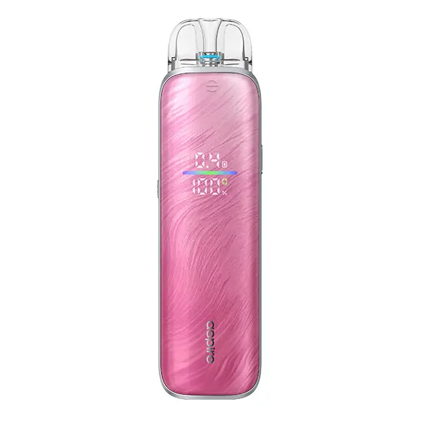 Aspire Pixo Max Pod Kit in Pink Gradient, Vorderansicht mit Display und transparentem Pod
