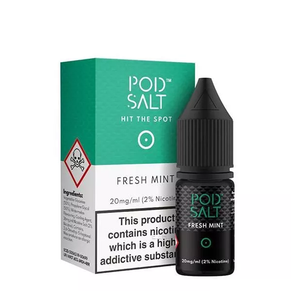 source858845.jpg PodSalt Fresh Mint 10ml Nikotinsalz-Liquid mit türkis-grüner Verpackungsschachtel