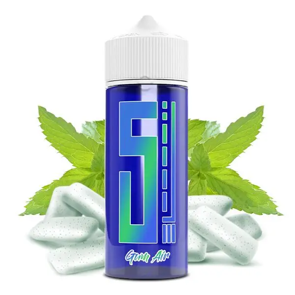5 Elements Blue Series Gum Air Longfill-Flasche blau mit Kaugummi und Minzblättern