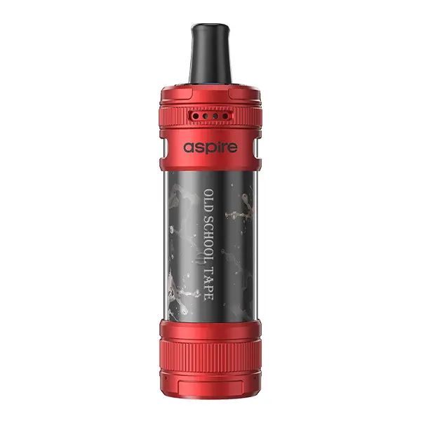 Aspire Magnum Nano Pod Kit in Rot-Schwarz, zylindrisches Pod-System mit transparentem Tank, Frontansicht