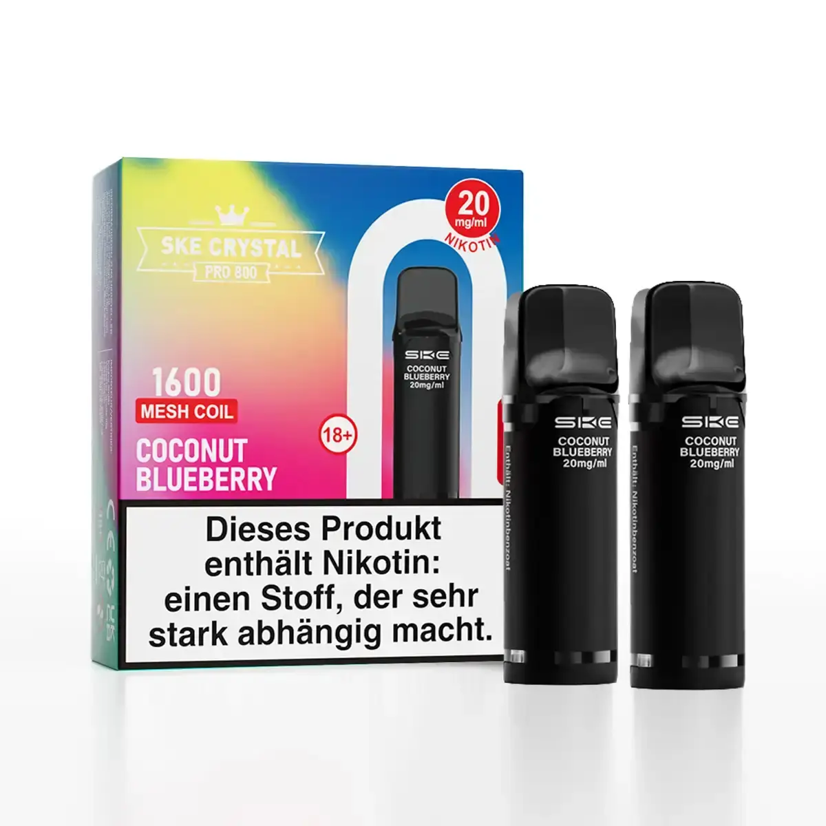 2x SKE - Crystal 800 Pro Prefilled Pod - Coconut Blueberry