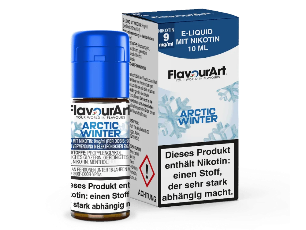 Flavourart Arctic Winter 10ml Liquid – blaue Flasche mit Schachtel, 9 mg Nikotin
