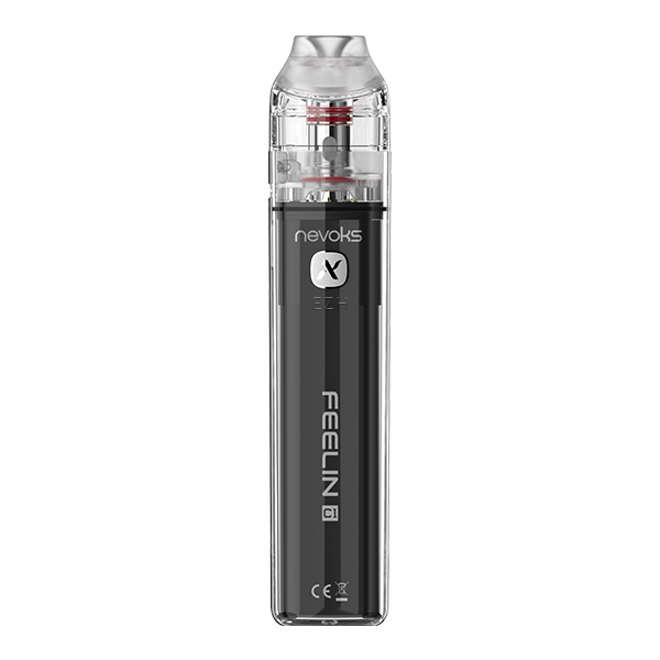 Nevoks Feelin C1 Pod Kit in Schwarz mit Logo-Aufdruck und aufgestecktem Pod, Frontansicht