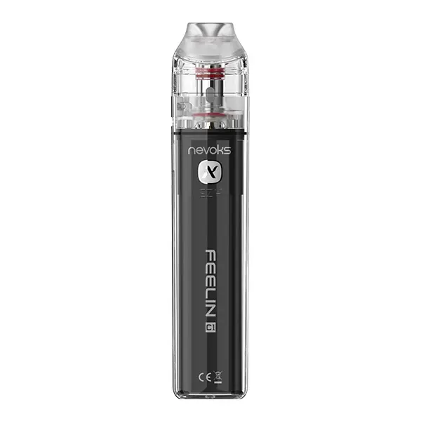 nevoks-feelin-c1-pod-kit-2.jpg Nevoks Feelin C1 Pod Kit in Schwarz mit Logo-Aufdruck und aufgestecktem Pod, Frontansicht