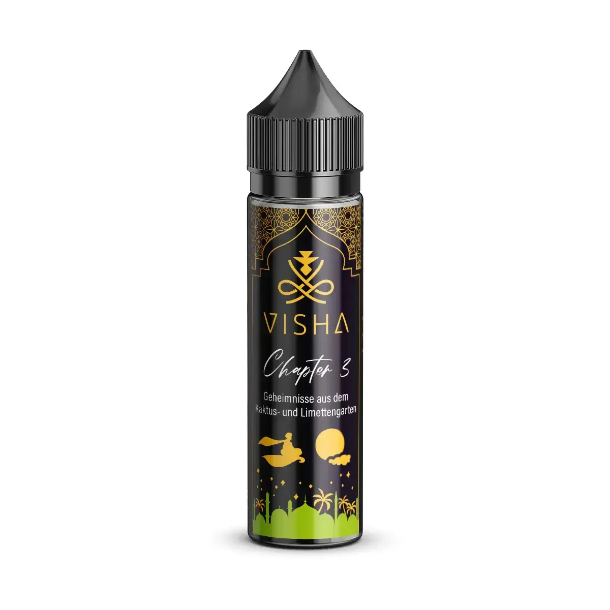 Visha Chapter 3 Longfill 60ml Flasche mit dunklem Etikett und goldenen Verzierungen