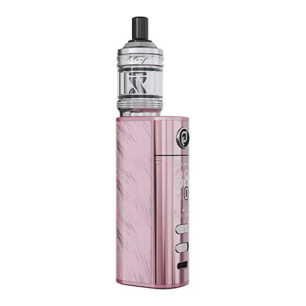 Eleaf iStick X40 GTL X Kit in Rosa-Marmor – Box-Mod mit Tankverdampfer, seitliche Frontansicht