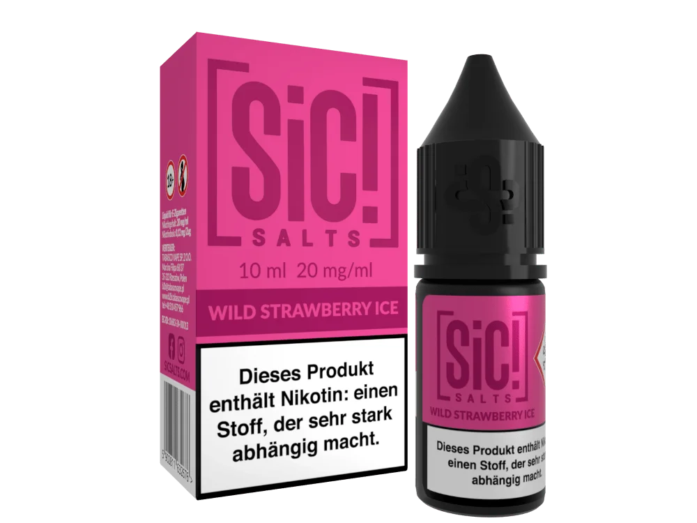 SiC! Salts Wild Strawberry Ice 10ml Nikotinsalz-Liquid in pinkfarbener Flasche mit Umverpackung, 20 mg/ml