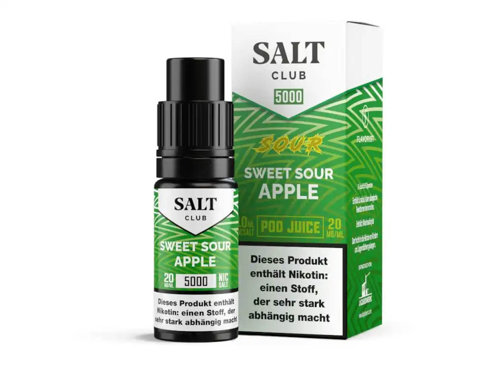 salt_club_5000_sweet_sour_apple_1_1000x750.jpeg Salt Club 5000 Sweet Sour Apple 10ml Nikotinsalz-Liquid – grüne Flasche mit Apfelmotiv und grünem Produktkarton