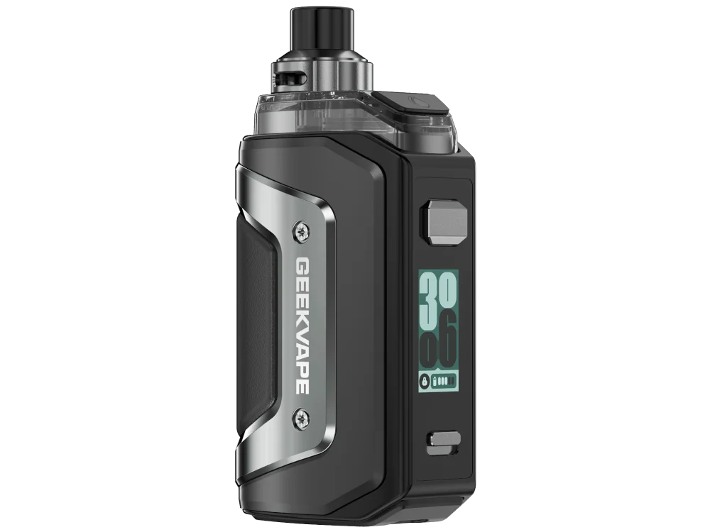geekvape-aegis-hero-5-kit-iron-black_1000x750.png GeekVape Aegis Hero 5 Pod-Kit in Schwarz-Grau mit Farbdisplay, Frontansicht