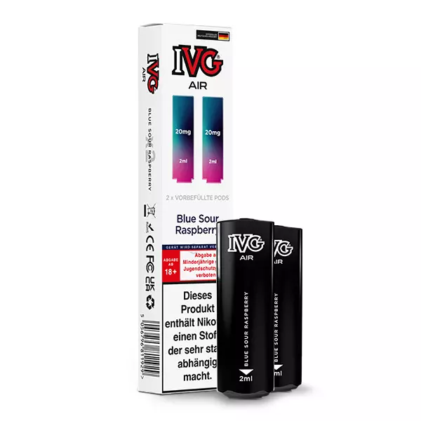 2x IVG Air Prefilled Pod - Blue Sour Raspberry - 20mg/ml 2x IVG Air Prefilled Pod - Blue Sour Raspberry - 20mg/ml